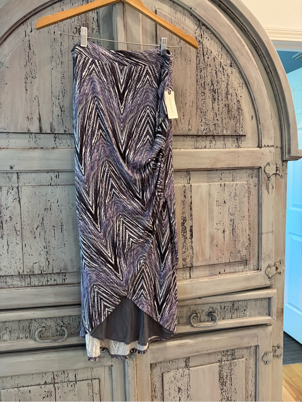 Anthropologie Monetta midi skirt Purple Chevron Skirt